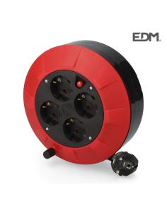 Enrollacables hogar 5mts 3x1-4 tomas t/tl con protector termico edm 8425998200508 20050 EDM