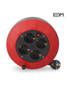 Enrollacables hogar 5mts 3x1-4 tomas t/tl con protector termico edm 8425998200508 20050 EDM 2