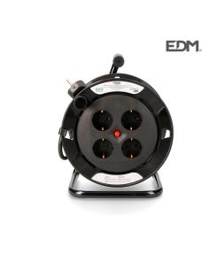 Enrollacables profesional con protector termico 3 x1,5 15mts 4 tomas t/tl edm 8425998201109 20110 EDM 2