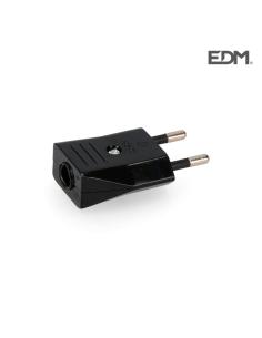Clavija 10a-250v negra envasada edm 8434259000580 E40002 EDM