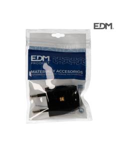 Clavija 10a-250v negra envasada edm 8434259000580 E40002 EDM 2