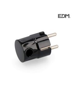 Clavija schuko s/lateral 4,8mm negra envasada (602207) 8434259000597 E40005 EDM