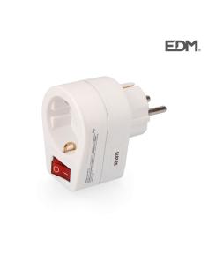 Clavija adaptadora con interruptor envasada edm 8434259000757 E40048 EDM