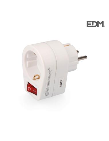 Clavija adaptadora con interruptor envasada edm 8434259000757 E40048 EDM