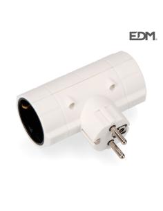 Clavija doble t/tl 16a 250v envasado edm 8434259000771 E40061 EDM