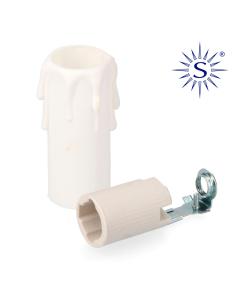 Portalamparas + vela corta porcelana envasado 44120 8434259001723 E44121 EDM