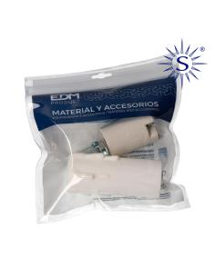 Portalamparas + vela corta porcelana envasado 44120 8434259001723 E44121 EDM 2