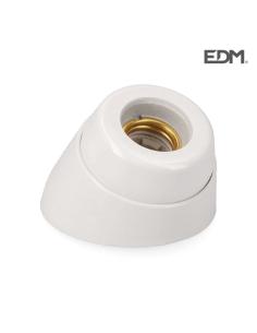Portalamparas e27  zocalo curvo porcelana retractilado edm 8425998440447 R44044 EDM