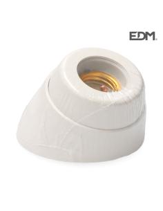Portalamparas e27  zocalo curvo porcelana retractilado edm 8425998440447 R44044 EDM 2