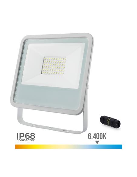 Foco proyector led 50w 3500lm 6400k luz fria 19,2x2,9x17,5cm blanco edm 8425998703757 70375 EDM