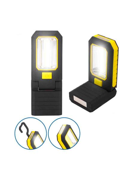 Linterna led cob 3 leds xl de 200lm. con gancho e iman 3xaaa (pilas incluidas) edm 8425998363876 36387 EDM