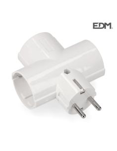 Clavija triple con baquelita t/tl 16a 250v edm 8425998400335 R40033 EDM