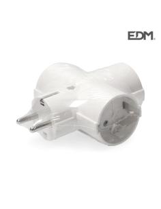 Clavija triple con baquelita t/tl 16a 250v edm 8425998400335 R40033 EDM 2