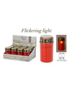 Vela para difuntos (cementerio) con luz led. 2xlr14 (pilas no incluidas) luz blanco cálido 8711295997044 36251 EDM