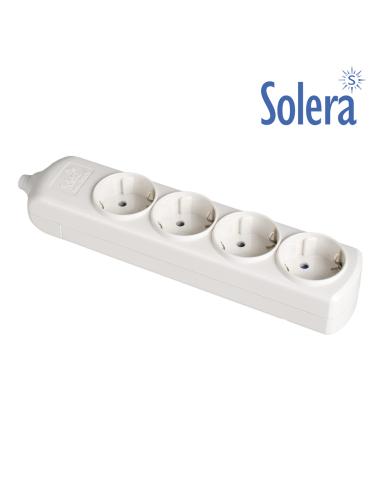 Base bipolar 4 tomas con t/t lateral 16a 250v color blanco solera 8004 8423220063747 41214 SOLERA