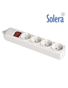 Base bipolar 4 tomas con t/t lateral 16a 250v  color blanco interruptor luminoso solera 8004il 8423220063754 41215 SOLERA