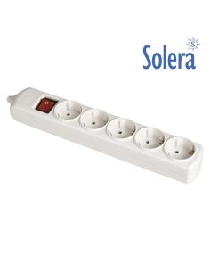 Base bipolar 5 tomas con t/t lateral 16a 250v color blanco interruptor luminoso solera 8005il 8423220063815 41217 SOLERA