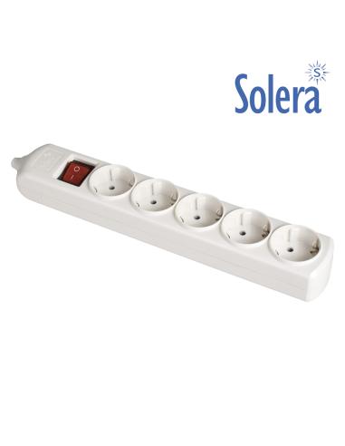 Base bipolar 5 tomas con t/t lateral 16a 250v color blanco interruptor luminoso solera 8005il 8423220063815 41217 SOLERA