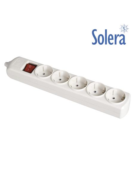 Base bipolar 5 tomas con t/t lateral 16a 250v color blanco interruptor luminoso solera 8005il 8423220063815 41217 SOLERA