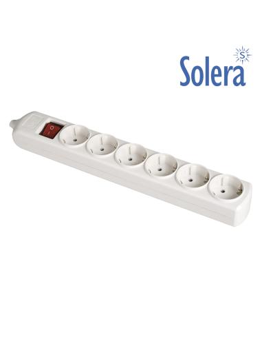 Base bipolar 6 tomas con t/t lateral 16a 250v color blanco interruptor luminoso solera 8423220063877 41219 SOLERA