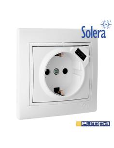 Base bipolar con t/t lateral 16a 250v usb 16a s.europa solera erp60usb-u 8423220084797 65330 SOLERA