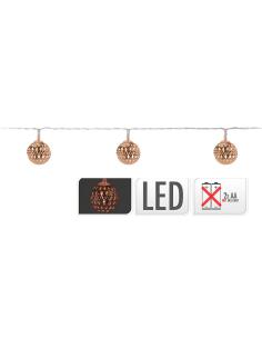 Guirnalda a pilas fija 10 leds con bolas color cobre luz blanco calido 1,3m 8711295030031 71311 DECORATIVE LIGHTING
