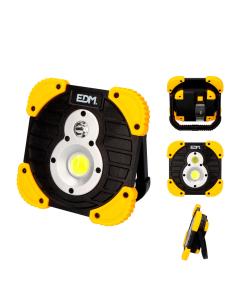 Linterna foco recargable 2 leds xl 5+10w 750/250lm edm 8425998363777 36377 EDM 2