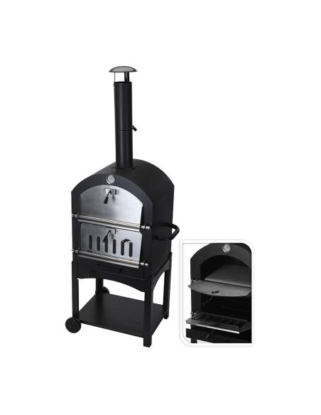 Barbacoa de carbon con horno de piedra 44,5x65x158cm 8711295974625 73827 VAGGAN