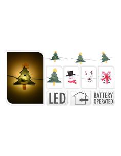 Guirnalda a pilas fija 20 leds decorativos motivos navideños 1,05m 8719202306576 71388 EDM 2