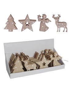 Figura de madera decorativa motivos navidad con led 10x3x13cm 8719987269172 72060 HOME & STYLING 2