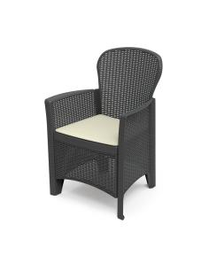 Sillon imitacion rattan. color: antracita 60x58x89cm modelo: folia progarden 8009271090156 75328 IPAE PRO GARDEN
