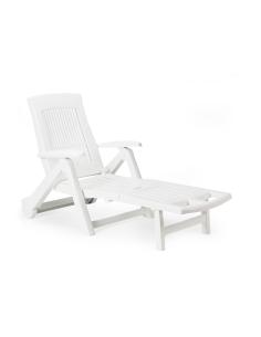 Tumbona plegable con ruedas. color: blanco 72x195x101cm modelo: zircone ipae progarden 8009271995000 75329 IPAE PRO GARDEN