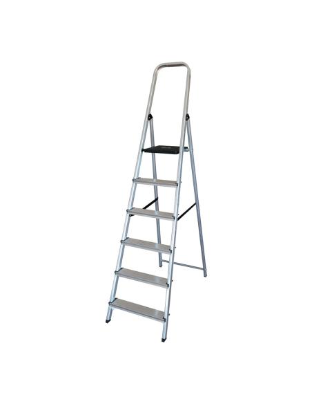 Escalera domestica aluminio 6 peldaños edm 8425998750553 75055 EDM