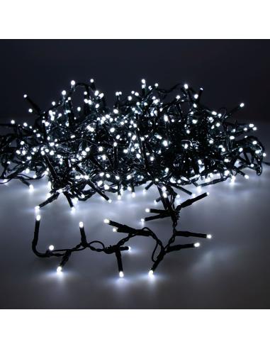 Guirnalda led compact parpadeante exterior blanco frio 16m 500l cable verde 8718533402520 72261 LUMINEO