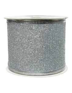 Lazo con purpurina plata 6,3x270cm 8720194473733 72283 DECORIS