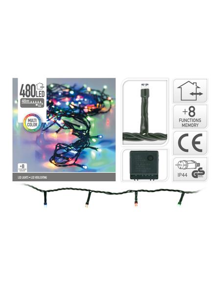 Guirnalda multifuncion 480 leds multicolor 220v ip44 53m 8719202813562 72084 EDM