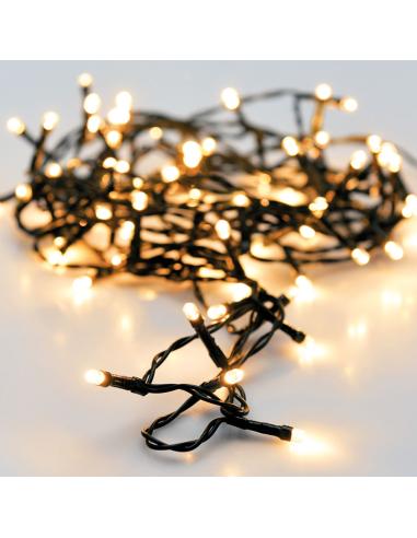 Guirnalda a pilas multifuncion 96 leds cable negro luz blanco calido 7,5m 8719202261851 72085 EDM
