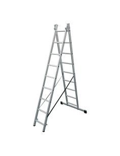 Escalera transformable de aluminio 2x9 peldaos edm 8425998750911 75091 EDM