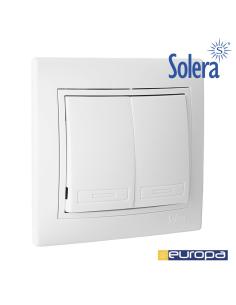 Doble conmutador/interruptor 10ax250v s.europa solera erp12u 8423220076563 42916 SOLERA