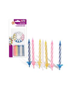 Pack 24ud velas+12 soportes colores surtidos best products party 8424345680444 77036 BEST PRODUCTS PARTY