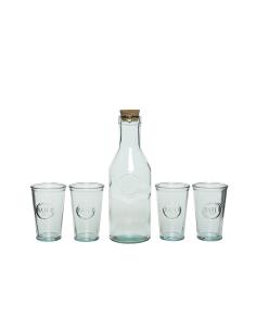 ult.unidadesset de botella y 4 vasos de cristal reciclado 8720093860757 83961 KITCHEN GOODS