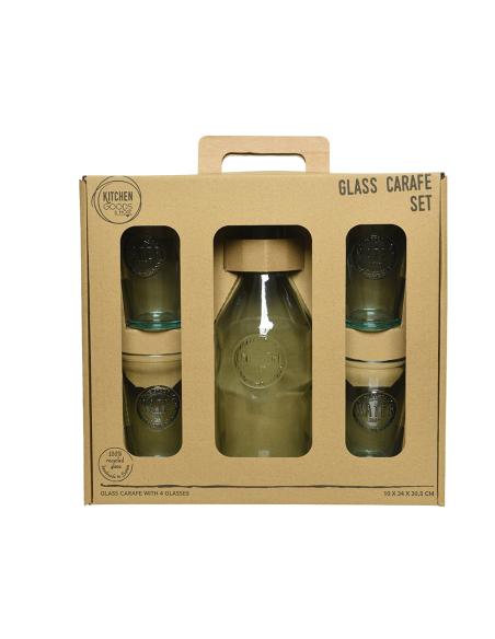 ult.unidadesset de botella y 4 vasos de cristal reciclado 8720093860757 83961 KITCHEN GOODS