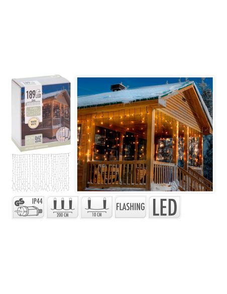 Cortina 189 leds flash blanco cálido 2x0,7m 8719987746741 72312 H&S