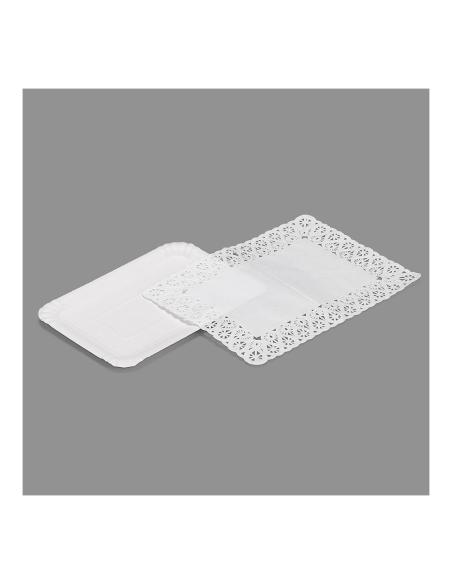 Bolsa con 4 bandejas rectangulares con blonda 14x21cm 8413930035509 77179 BEST PRODUCTS GREEN