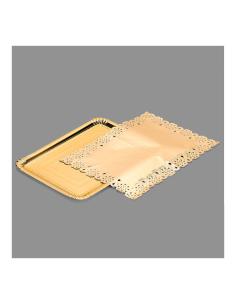 Bolsa con 1 bandeja rectangular con blonda oro 25x34cm 8413930035769 77184 BEST PRODUCTS GREEN