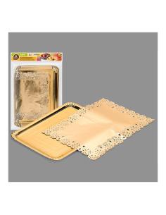 Bolsa con 1 bandeja rectangular con blonda oro 25x34cm 8413930035769 77184 BEST PRODUCTS GREEN 2