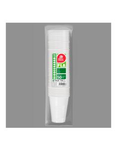 Bolsa con 50 vasos blancos biodegradables 200cc plastico 8424346320936 77214 BEST PRODUCTS GREEN 2