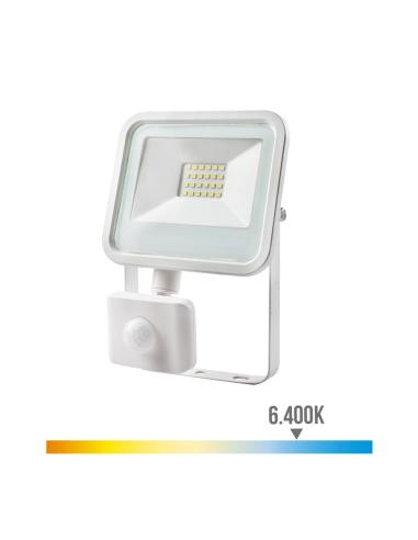 Foco proyector led 20w 1400lm 6400k luz fria con sensor de presencia 15,8x4,5x12,4cm edm 8425998703917 70391 EDM