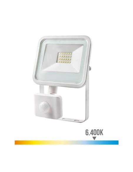 Foco proyector led 20w 1400lm 6400k luz fria con sensor de presencia 15,8x4,5x12,4cm edm 8425998703917 70391 EDM