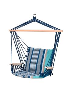 Columpio con reposabrazos de madera. medida 53x100cm color a rayas 8719987813788 83999 EDM